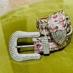 KIPPY’S Pink Pony Hair & Rhinestone Western Belt